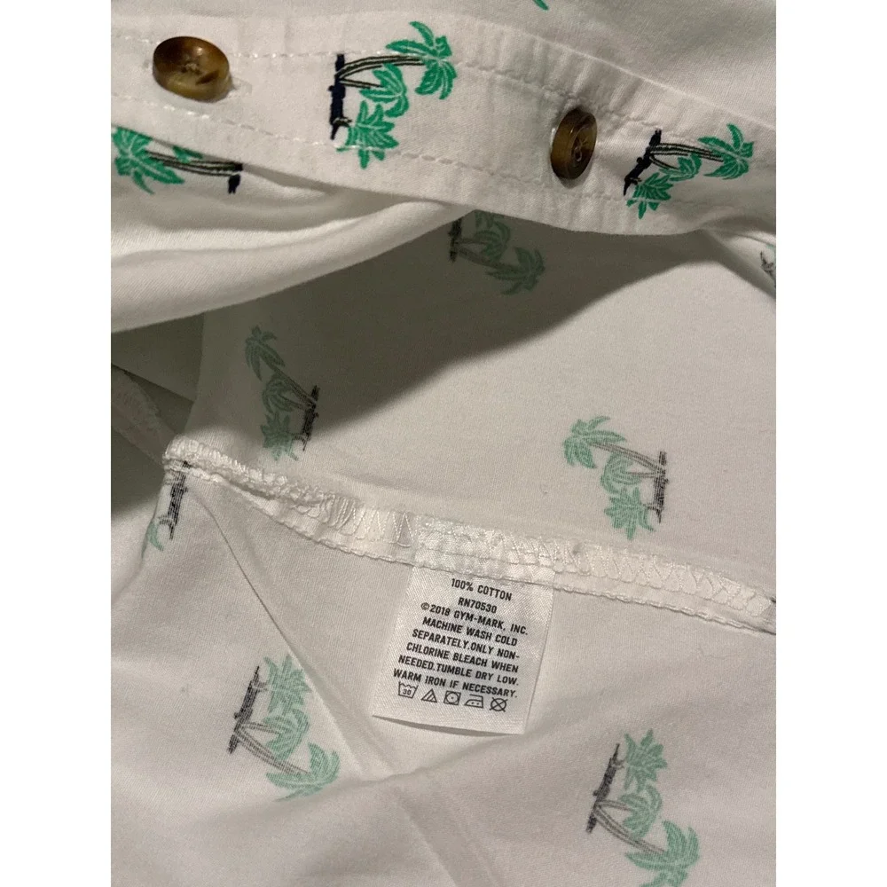 Crazy 8 Boys White Palm Tree Print Short Sleeve Button Down Shirt Size M 7-8